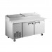 Eqchen APPT-71-HC, Commercial 71 Pizza Prep Table Refrigerator 9 Pans 2 Door Stainless Steel 16.9  cu.ft.